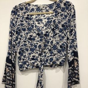 Blue floral crop